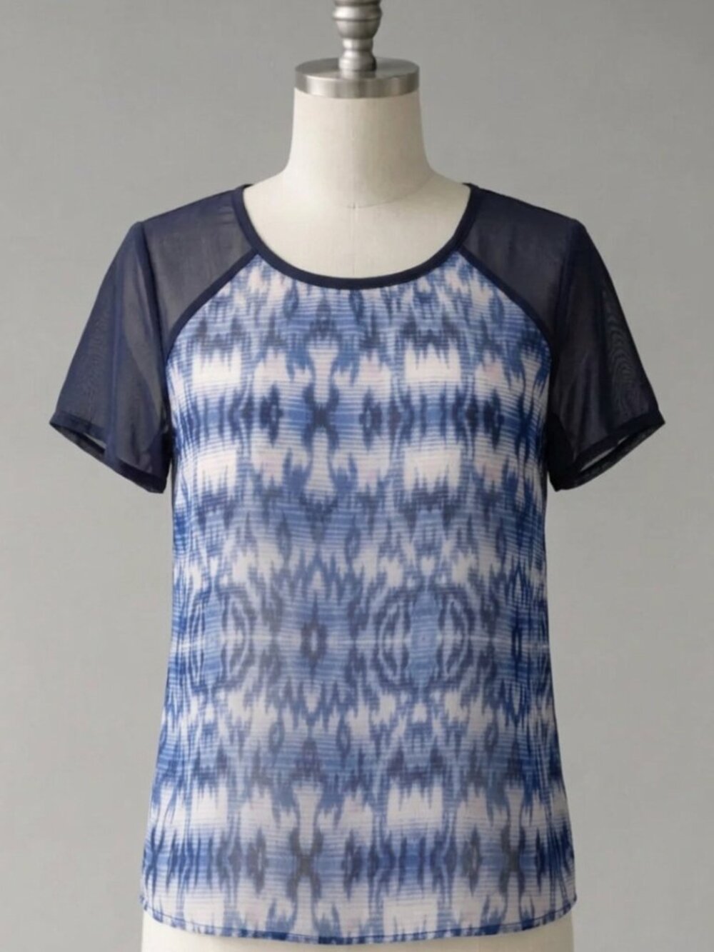 American Eagle | Sheer Open-Back Short-Sleeve Tie Dye Blouse or Top | Sz M